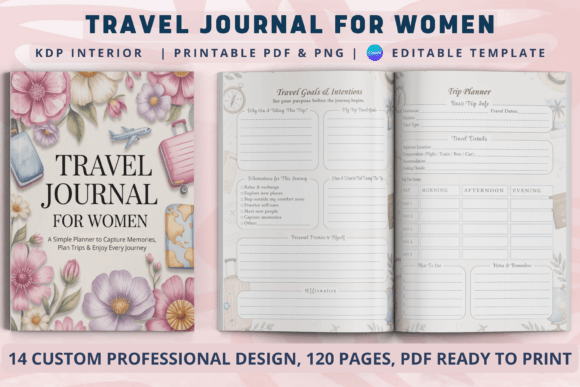 Download Travel Journal for Women | KDP Interiors - Travel journal Collection