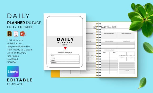 Download 365-day Editable Daily Planner Canva - Editable daily planner Collection