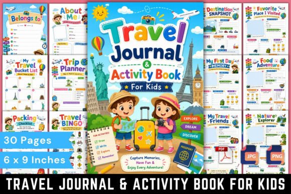 Download Travel Journal &amp; Activity Book for Kids - Travel journal Collection