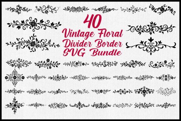 Download Vintage Floral Divider Border SVG Bundle - Premium Bundle