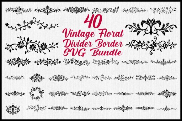 Download Vintage Floral Divider Border SVG Bundle - Premium Resources