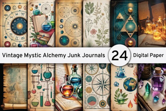 Download Vintage Mystic Alchemy Junk Journals Kit - Junk journals Collection